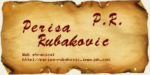 Periša Rubaković vizit kartica